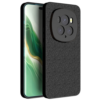 Kapa Soft Full Fabric Protective Back Case Cover for Honor Magic 6 PRO | Shockproof Slim Hard Anti Slip Back Case (Black)