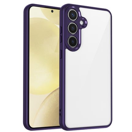 Kapa Hawkeye Clear Back Cover for Samsung Galaxy S25 | Camera Lens Protector Shockproof Slim Clear Case Cover (Purple Sides)