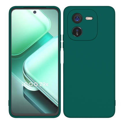 Kapa Matte Protective Lens Flexible Back Cover for IQOO Z9X | Slim Silicone with Soft Lining Shockproof Full Body Bumper Case (Green) - Mobizang