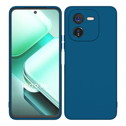 Kapa Matte Protective Lens Flexible Back Cover for IQOO Z9X | Slim Silicone with Soft Lining Shockproof Full Body Bumper Case (Blue)