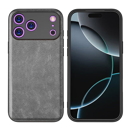 Kapa Tux Leather Back Cover for Apple iPhone 17 Pro Max | Slim Shockproof Camera Protection Bumper Case (Grey) - Mobizang