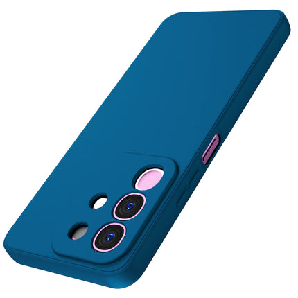 Kapa Matte Protective Lens Flexible Back Cover for Iqoo Z10x 5G / Vivo T4x 5G | Slim Silicone with Soft Lining Shockproof Full Body Bumper Case (Blue)