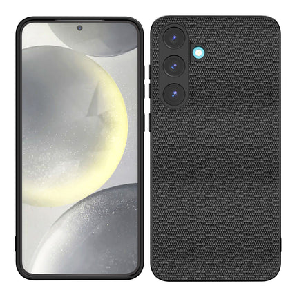Kapa Soft Full Fabric Protective Back Case Cover for Samsung Galaxy S25 Plus | Shockproof Slim Hard Anti Slip Back Case (Black) - Mobizang