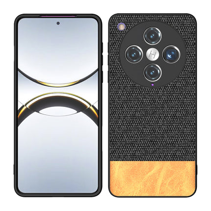 Kapa Soft Fabric & Leather Hybrid Protective Back Cover for Oppo Find X8 Pro | Shockproof Slim Hard Anti Slip Back Case (Black,Brown)