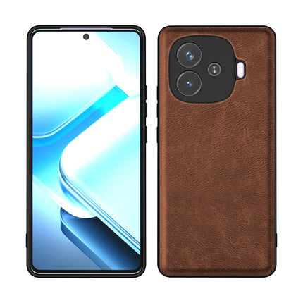 Kapa Tux Leather Back Cover for iQoo Neo 10R | Slim Shockproof Camera Protection Bumper Case (Brown) - Mobizang