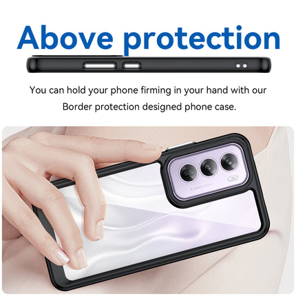 Kapa Unicorn Acrylic Clear Back Cover For Oppo Reno 12 Pro (5G) | Slim Shockproof [Military Grade Protection] Hybrid Bumper Case (Black Sides)