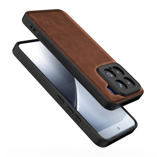 Kapa Tux Leather Back Cover for Xiaomi 15 5G | Slim Shockproof Camera Protection Bumper Case (Brown)