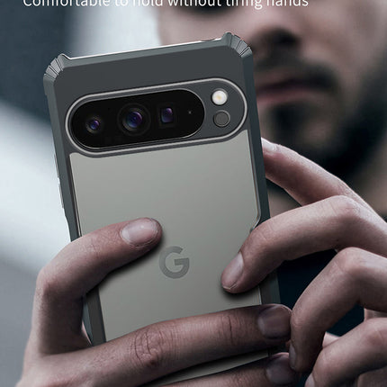 Kapa Bull Clear Back Cover for Google Pixel 9 PRO XL | [Military Grade Protection] Shock Proof Slim Hybrid Bumper Case (Black)