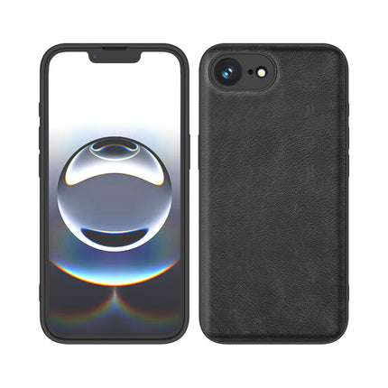 Kapa Tux Leather Back Cover for Apple iPhone 16E | Slim Shockproof Camera Protection Bumper Case (Black) - Mobizang