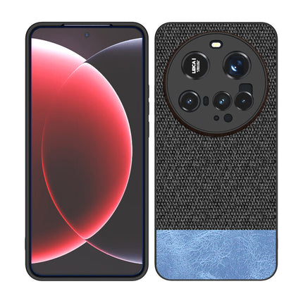 Kapa Soft Fabric & Leather Hybrid Protective Back Cover for Xiaomi 15 Ultra | Shockproof Slim Hard Anti Slip Back Case (Black,Blue)