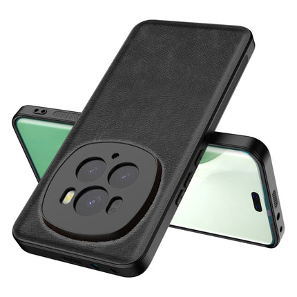 Kapa Tux Leather Back Cover for Honor Magic 6 PRO | Slim Shockproof Camera Protection Bumper Case (Black)