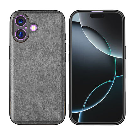 Kapa Tux Leather Back Cover for Apple iPhone 17 | Slim Shockproof Camera Protection Bumper Case (Grey)