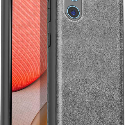 Kapa Tux Leather Back Cover for Samsung Galaxy A55 (5G) | Slim Shockproof Camera Protection Bumper Case (Grey)