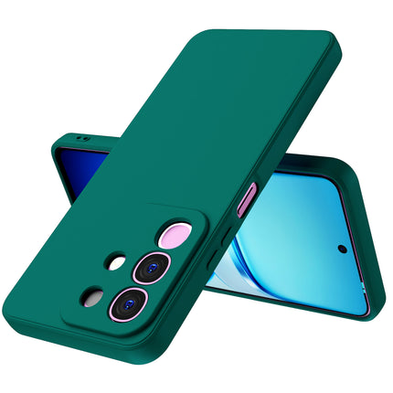 Kapa Matte Protective Lens Flexible Back Cover for Iqoo Z10x 5G / Vivo T4x 5G | Slim Silicone with Soft Lining Shockproof Full Body Bumper Case (Green)