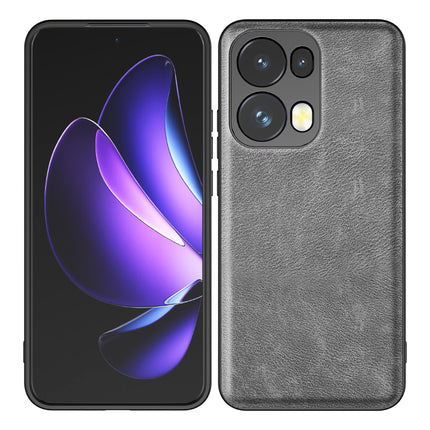 Kapa Tux Leather Back Cover for Oppo Reno 13 Pro | Slim Shockproof Camera Protection Bumper Case (Grey)
