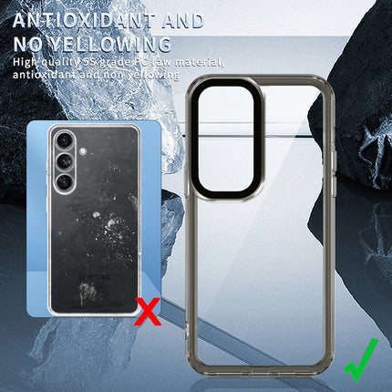 Kapa Warrior Acrylic Clear Back Cover For Samsung Galaxy A35 (5G) | Slim Shockproof [Military Grade Protection] Hybrid Bumper Case (Grey Sides) - Mobizang