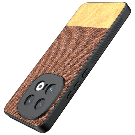 Kapa Soft Fabric & Leather Hybrid Protective Back Cover for Iqoo 13 (5G) | Shockproof Slim Hard Anti Slip Back Case (Brown)