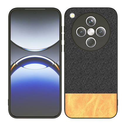 Kapa Soft Fabric & Leather Hybrid Protective Back Cover for Oppo Find X8 | Shockproof Slim Hard Anti Slip Back Case (Black,Brown)