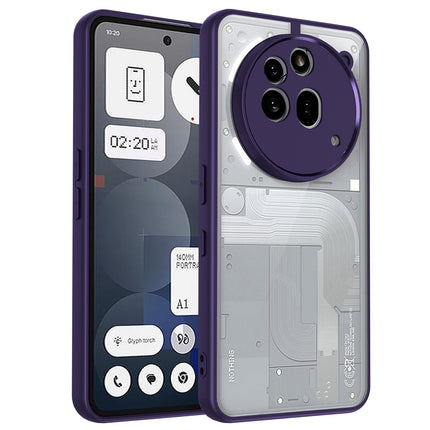 Kapa Hawkeye Clear Back Cover for Nothing Phone 3A Pro | Camera Lens Protector Shockproof Slim Clear Case Cover (Purple Sides) - Mobizang