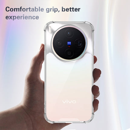 Kapa Airbag Armor Back Cover for Vivo X300 5G | Clear Slim Shockproof [Military Grade Protection] Hybrid Bumper Case (Clear) - Mobizang