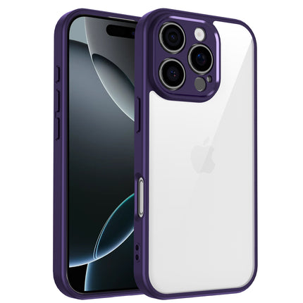 Kapa Hawkeye Clear Back Cover for Apple iPhone 16 Pro | Camera Lens Protector Shockproof Slim Clear Case Cover (Purple Sides) - Mobizang
