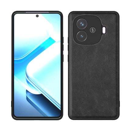 Kapa Tux Leather Back Cover for iQoo Neo 10R | Slim Shockproof Camera Protection Bumper Case (Black)