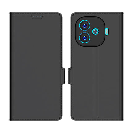 Kapa Noble Slim Magnetic Leather Flip Case Cover for iQoo Neo 10R | Card Holder Stand Flip Wallet Case (Black)