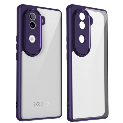Kapa Hawkeye Clear Back Cover for Vivo V40E / iQOO Z9S | Camera Lens Protector Shockproof Slim Clear Case Cover (Purple Sides)
