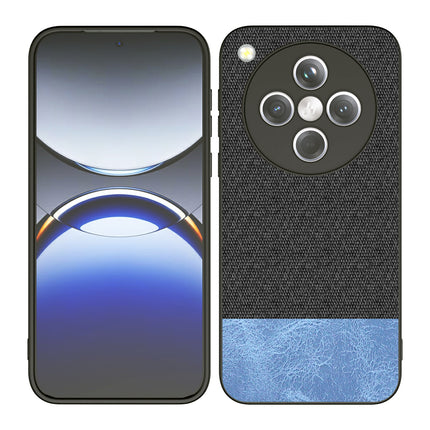 Kapa Soft Fabric & Leather Hybrid Protective Back Cover for Oppo Find X8 | Shockproof Slim Hard Anti Slip Back Case (Black,Blue)