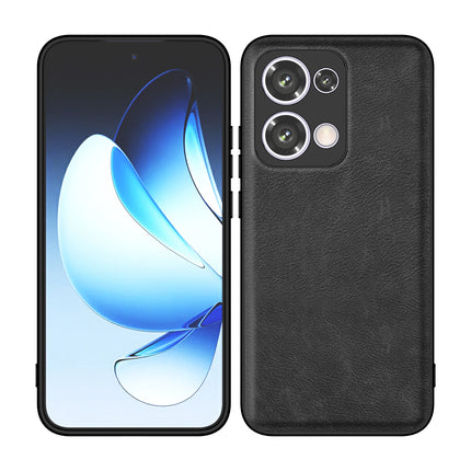 Kapa Tux Leather Back Cover for Oppo Reno 13 5G | Slim Shockproof Camera Protection Bumper Case (Black)