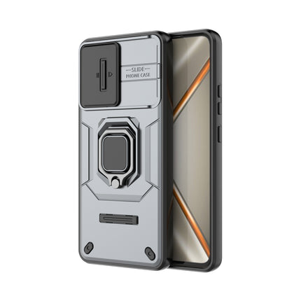 Kapa Armor Slider Back Cover for Oppo K13 5G | Inbuilt Ring + Camera Slider Shockproof Lens Protection Bumper Back Case (Grey)
