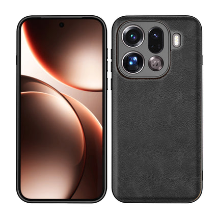 Kapa Tux Leather Back Cover for Oppo Find X9 Pro | Slim Shockproof Camera Protection Bumper Case (Black)