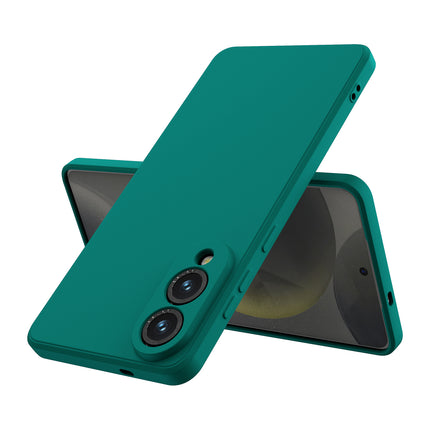 Kapa Matte Protective Lens Flexible Back Cover for Samsung Galaxy S25 Edge | Slim Silicone with Soft Lining Shockproof Full Body Bumper Case (Green)