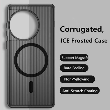 Kapa Matte Magnetic Wave Grip Back Cover for OnePlus 12 | [MagSafe Compatible] Wireless charging, Slim, Metal Buttons, Frosted Back Case (Grey)