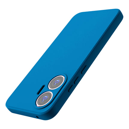Kapa Matte Protective Lens Flexible Back Cover for Poco F7 5G | Slim Silicone with Soft Lining Shockproof Full Body Bumper Case (Blue)