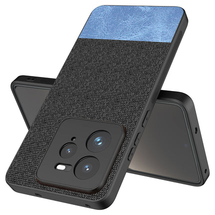 Kapa Soft Fabric & Leather Hybrid Protective Back Cover for Realme GT 7 PRO | Shockproof Slim Hard Anti Slip Back Case (Black,Blue)