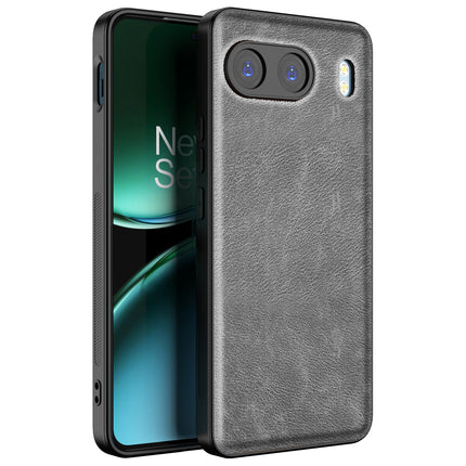 Kapa Tux Leather Back Cover for OnePlus Nord 4 | Slim Shockproof Camera Protection Bumper Case (Grey)