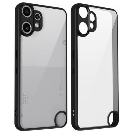 Kapa Hawkeye Clear Slim Tough Back Cover for CMF Phone 2 PRO | Camera Lens Protector Anti Yellow Shockproof Clear Hybrid Case Cover (Black) - Mobizang