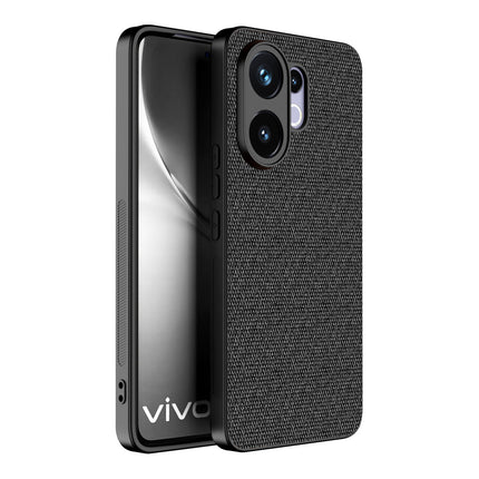 Kapa Soft Full Fabric Protective Back Case Cover for Vivo V60 / V60e / Vivo T4 Pro 5G | Shockproof Slim Hard Anti Slip Back Case (Black)