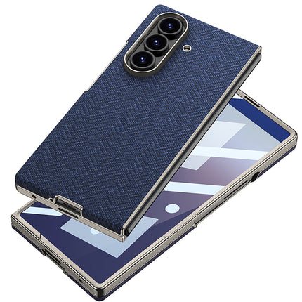 Kapa Nylon Fabric Case Compatible with Magsafe Back Cover for Samsung Galaxy Z Fold7 / Fold 7 | with [Inbuilt Glass] and Wireless Charging Support Full Body Protection Cover (Blue)