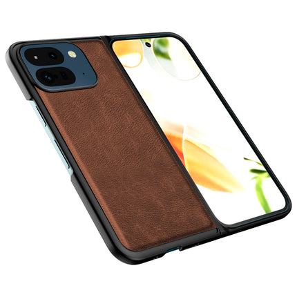 Kapa Tux Leather Back Cover for Google Pixel 9 Pro Fold | Slim Shockproof Camera Protection Bumper Case (Brown) - Mobizang