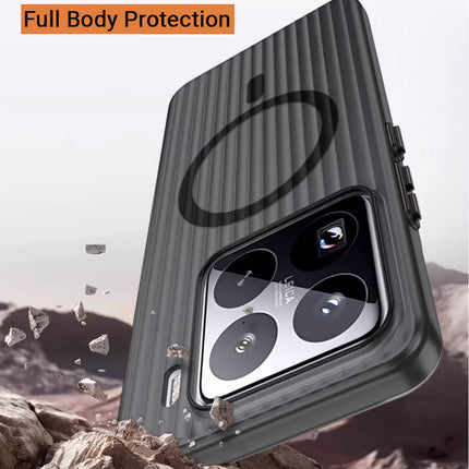 Kapa Wave Magnetic Frosted Grip Back Cover for Xiaomi 15 | [MagSafe Compatible] Wireless charging, Slim, Metal Buttons Matte Finish Back Case (Grey)