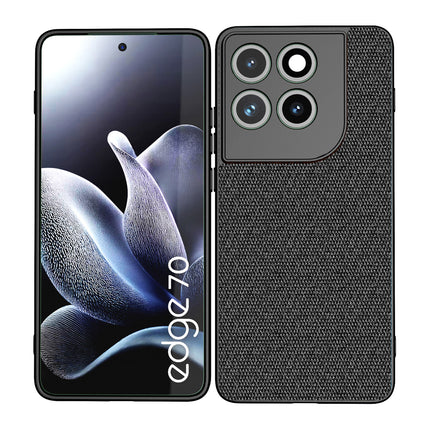 Kapa Soft Full Fabric Protective Back Case Cover for Moto Edge 70 | Shockproof Slim Hard Anti Slip Back Case (Black)