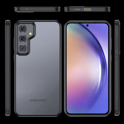 Kapa Shield Frosted Acrylic Back Shock Proof Case Cover for Samsung Galaxy A55 (5G) (Black)