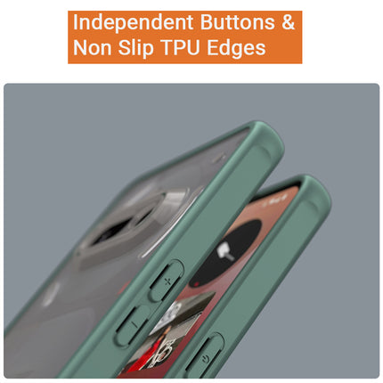 Kapa Shield Frosted Acrylic Back Cover for Nothing Phone 3A 5G| Hard Slim Inbuilt Camera Lens Cover Protection Shock Proof Bumper Case (Green)