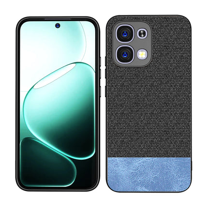 Kapa Soft Fabric & Leather Hybrid Protective Back Cover for Oppo F31 5G | Shockproof Slim Hard Anti Slip Back Case (Black,Blue)