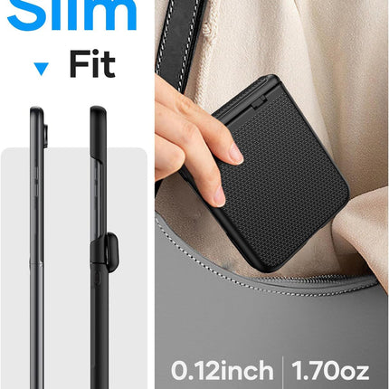 Kapa Textured Grip Hinge Protection Back Cover for Moto Razr 60/50 | with [Inbuilt Glass] Full Body Shockproof Hard Back Case (Black)