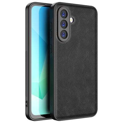 Kapa Tux Leather Back Cover for Samsung Galaxy M16 | Slim Shockproof Camera Protection Bumper Case (Black)