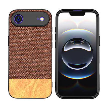 Kapa Soft Fabric & Leather Hybrid Protective Back Cover for Apple iPhone 17 Air | Shockproof Slim Hard Anti Slip Back Case (Brown) - Mobizang