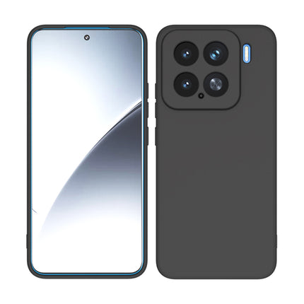 Kapa Matte Protective Lens Flexible Back Cover for Xiaomi 15 5G | Slim Silicone with Soft Lining Shockproof Full Body Bumper Case (Black)
